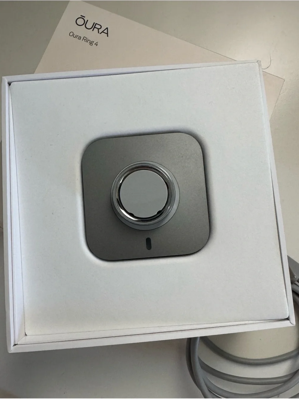 Oura Ring Case and Packaging in Silver Gray